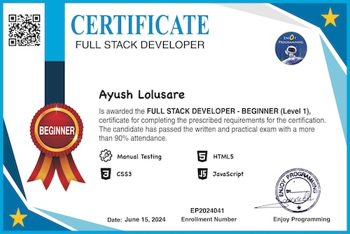 Full Stack Development Certificate